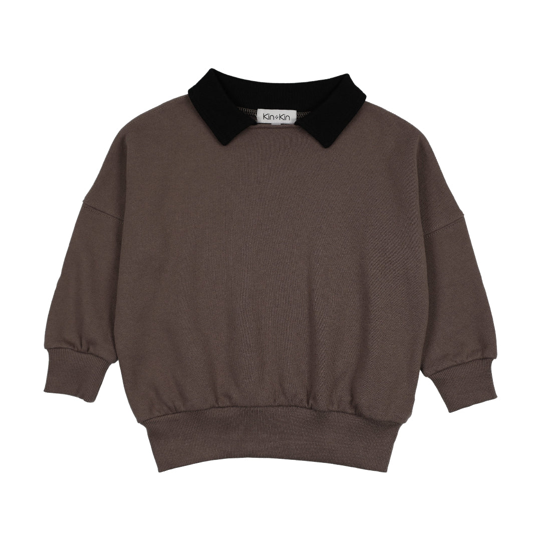 Chestnut Contrast Collar Sweatshirt