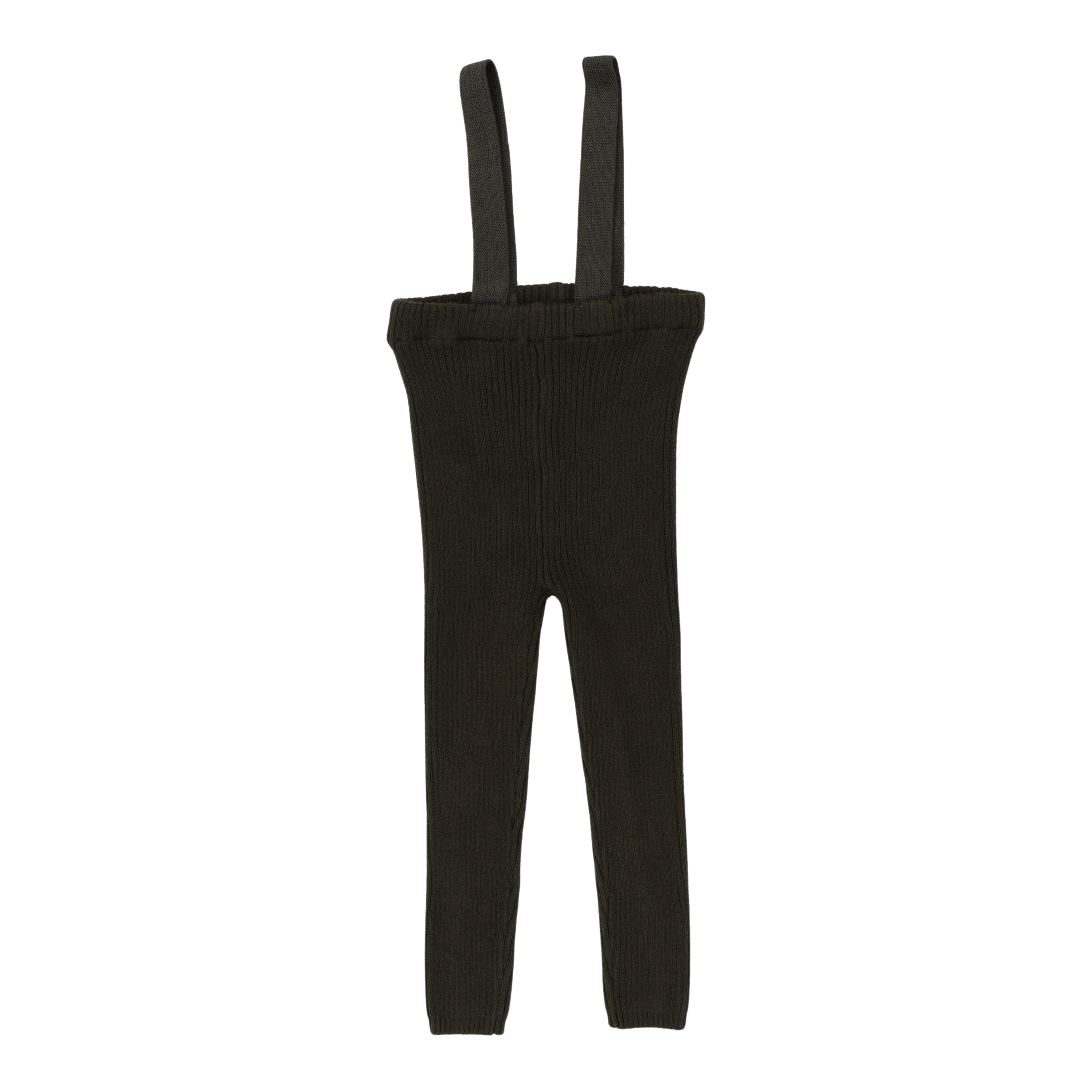 Olive Knit Suspender Leggings