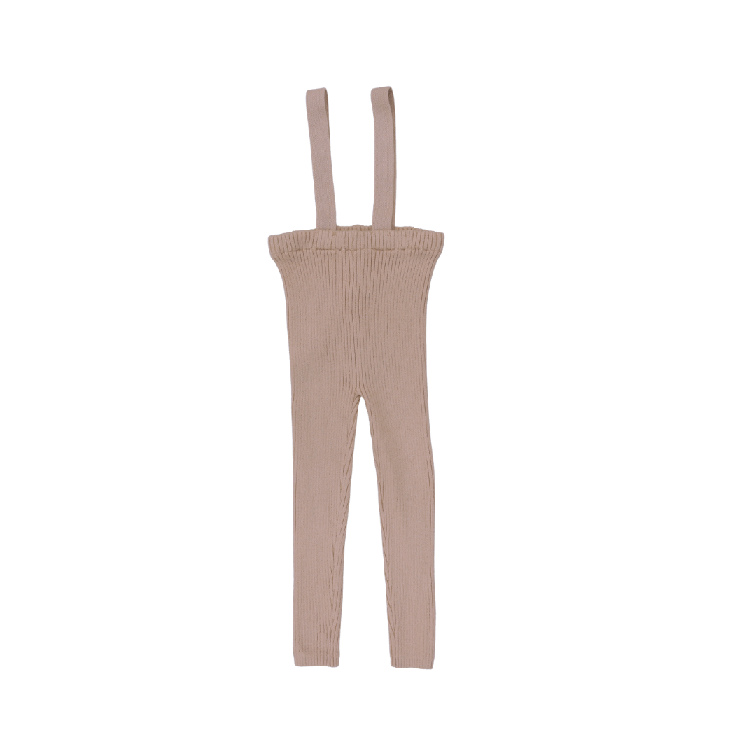 Pink Knit Suspender Leggings