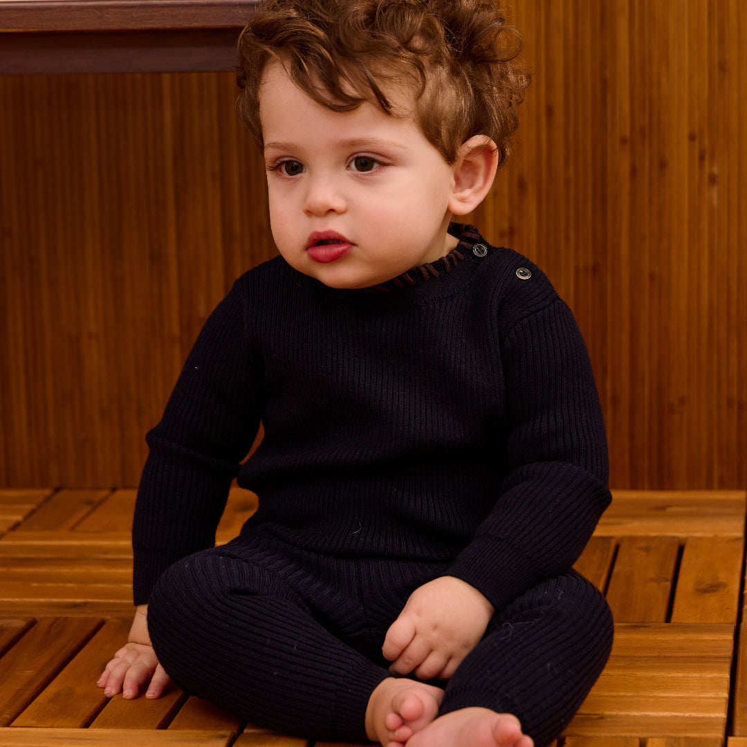 Navy Ford Rib Knit Set