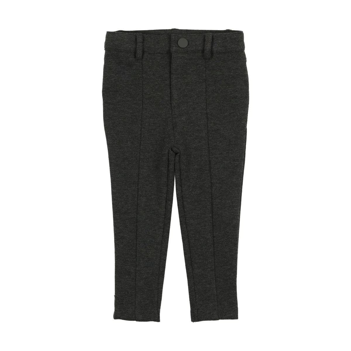 Heather Grey Knit Stretch Pants with Seam