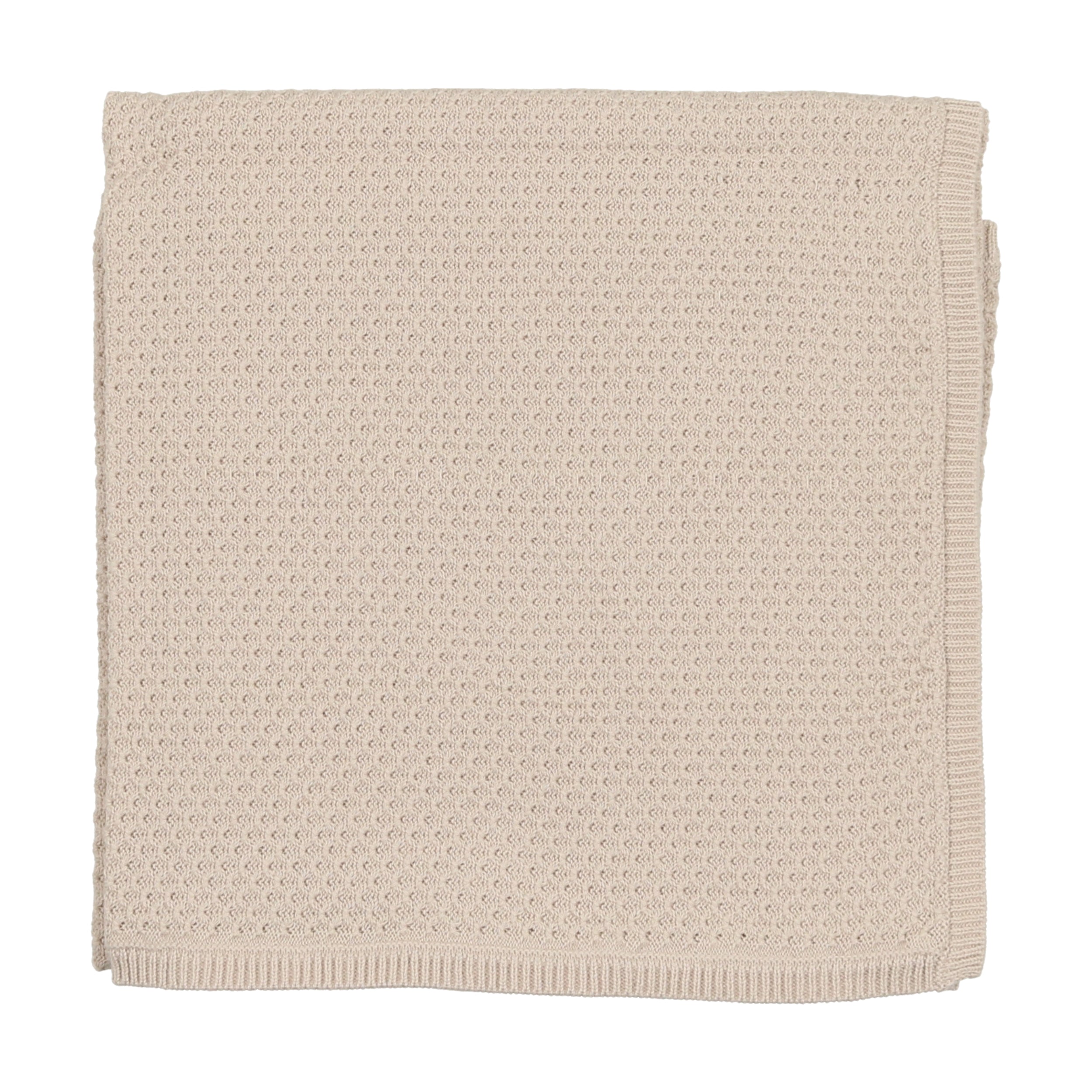 Tan Knit Pointelle Blanket