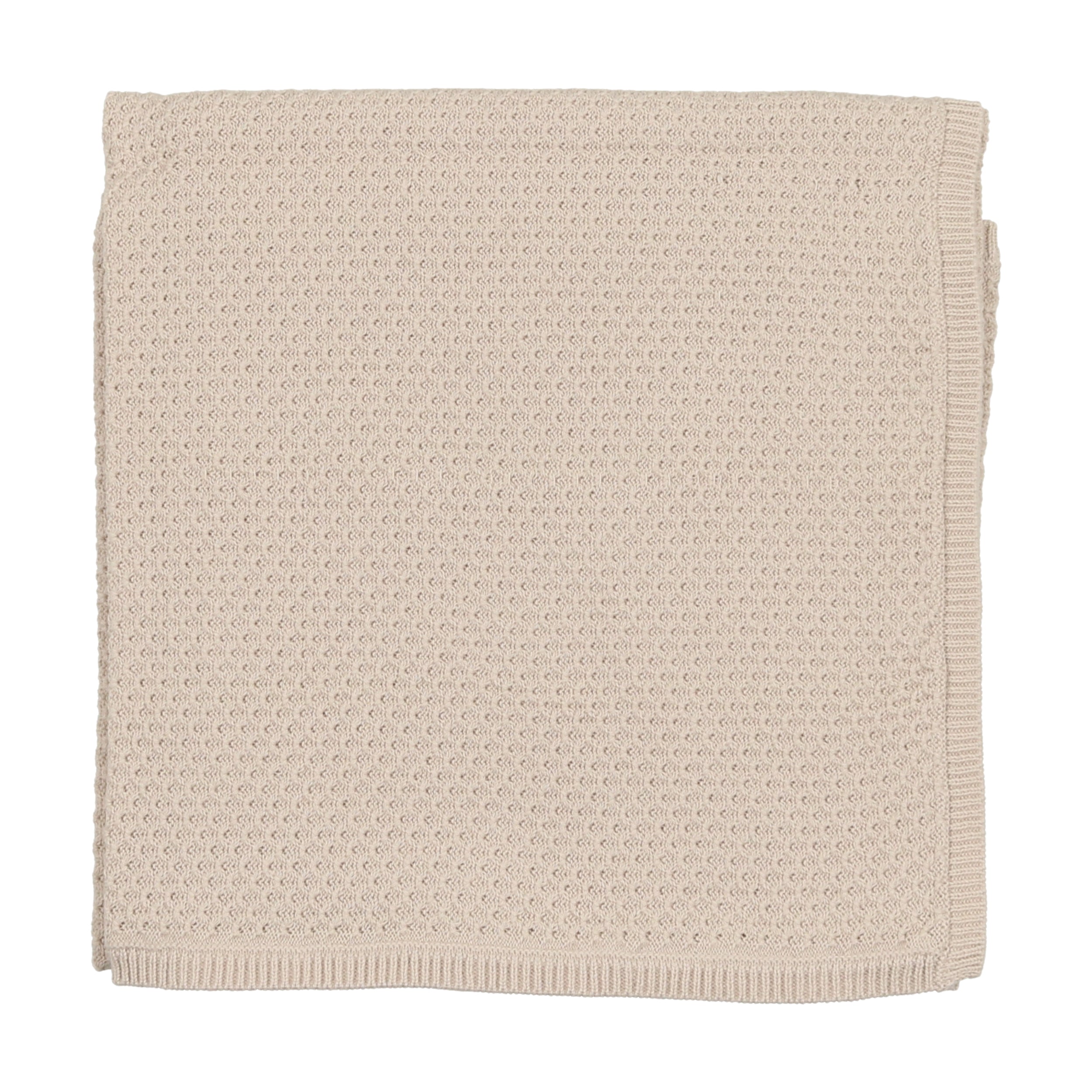 Tan Knit Pointelle Blanket