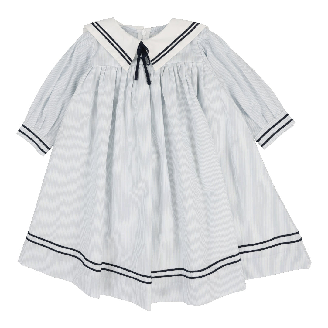 Light Blue Sailor Dress Three Quarter Sleeve