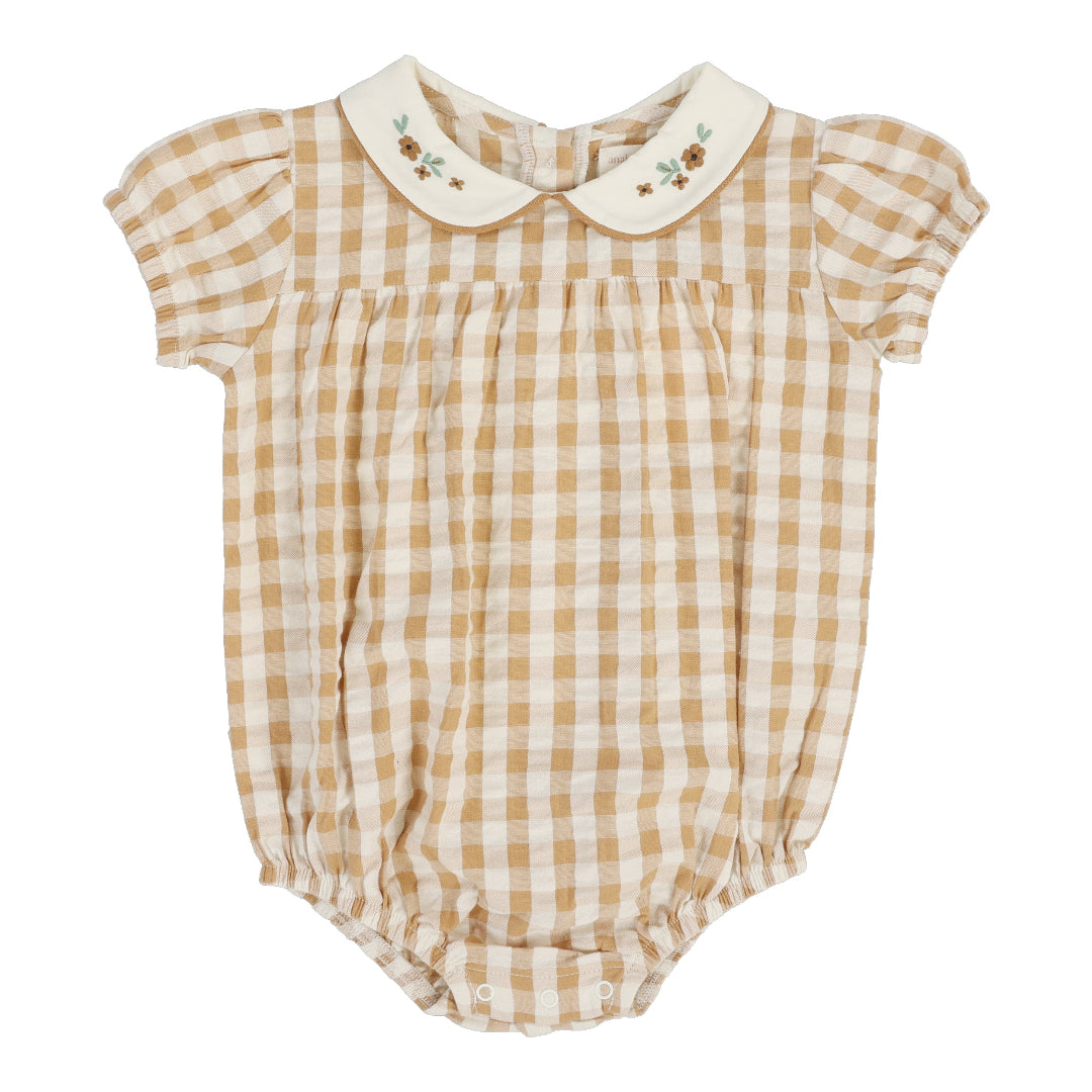 Golden Gingham Romper