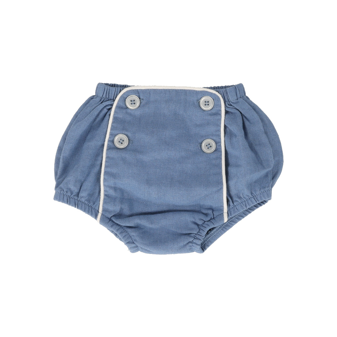 Bright Blue Button Bloomer