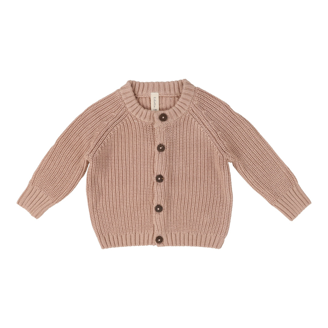 Peach Chunky Knit Cardigan