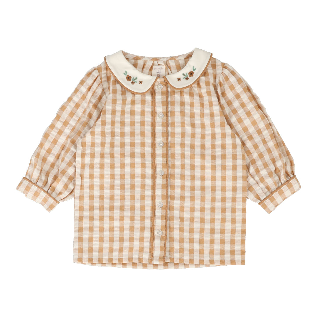 Golden Gingham Girls Shirt