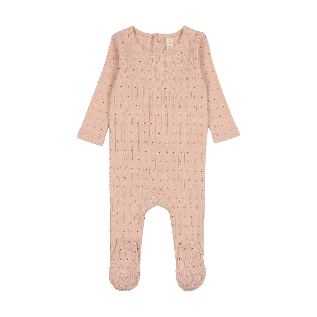 Shell Pink Linear Printed Footie
