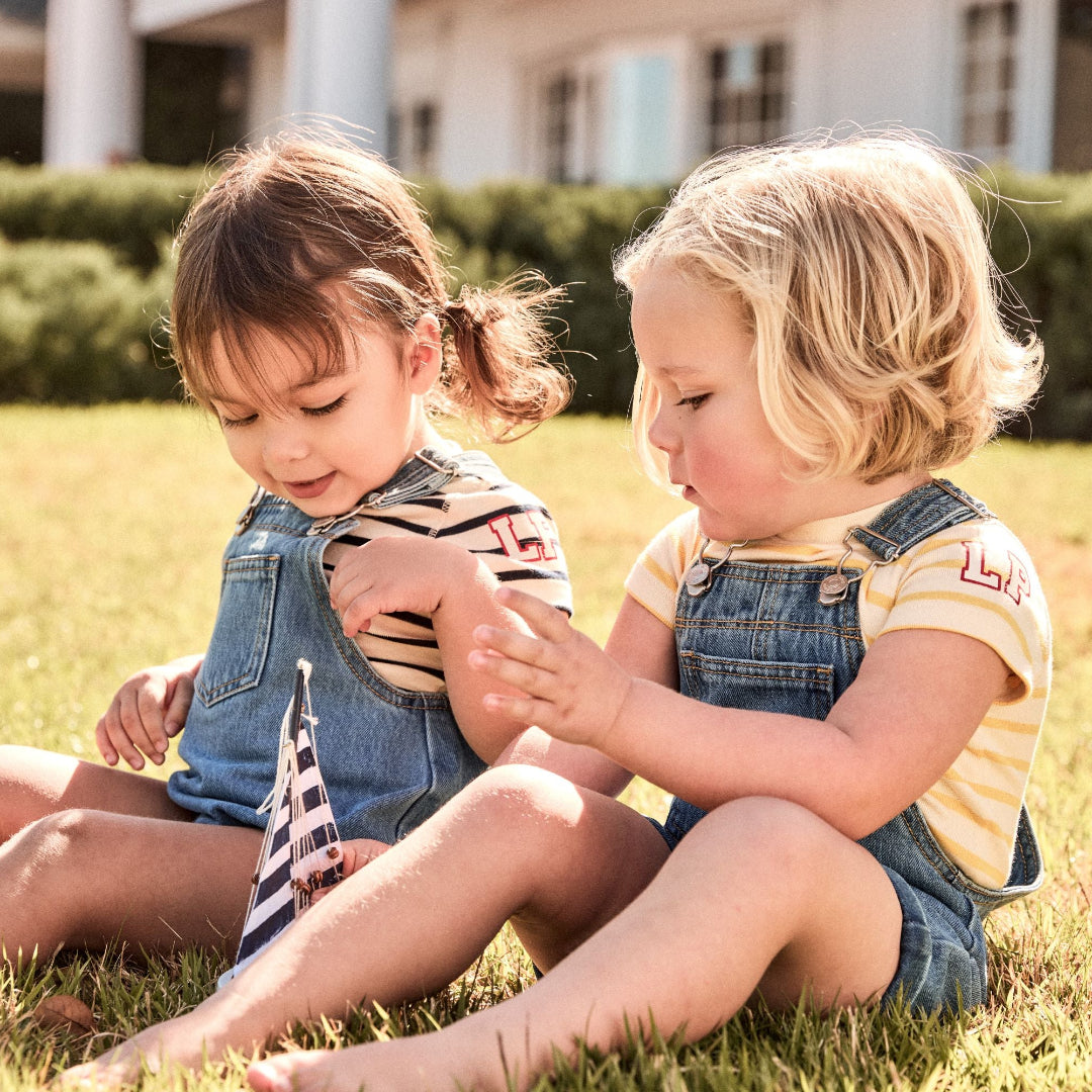 Navy/ Ivory Classic Stripes Onesie
