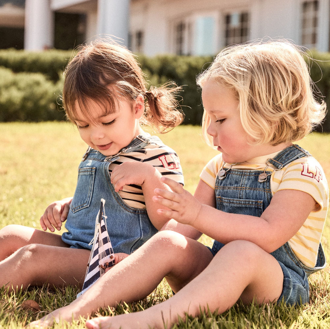 Yellow/ Ivory Classic Stripes Onesie