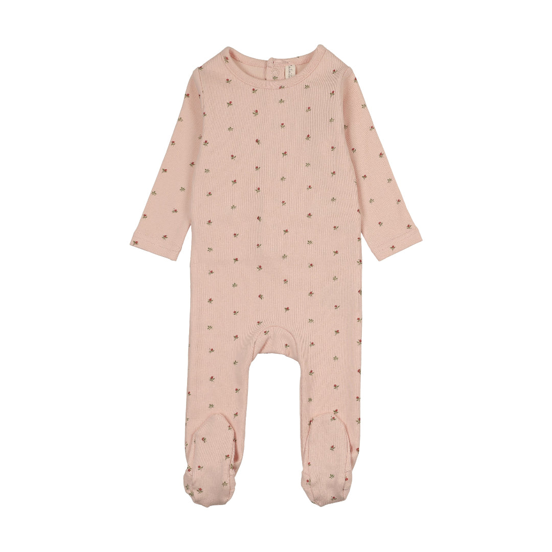 Pale Pink Bitsy Floral Footie