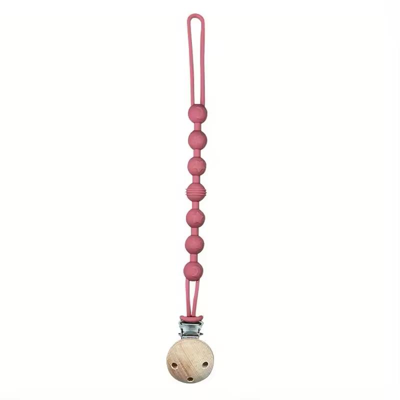 Rosewood Silicone Pacifier Clip