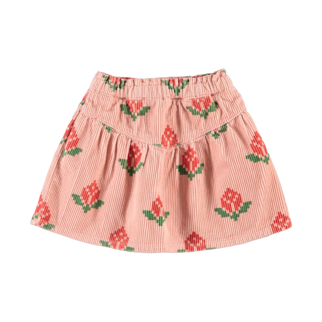 Pink w/ Big Flowers Short Skirt