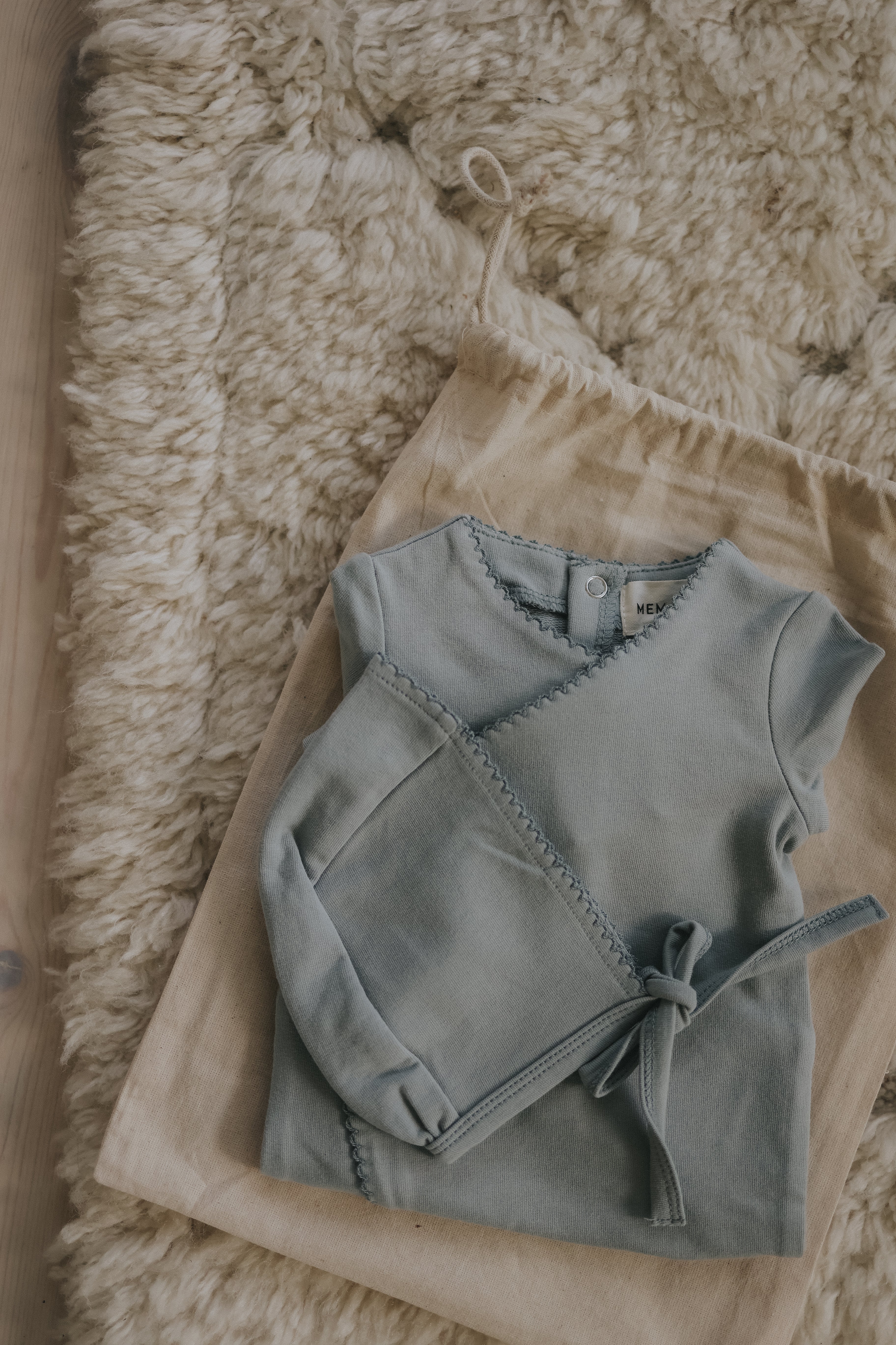 Powder Blue Picot Edge Layette Set