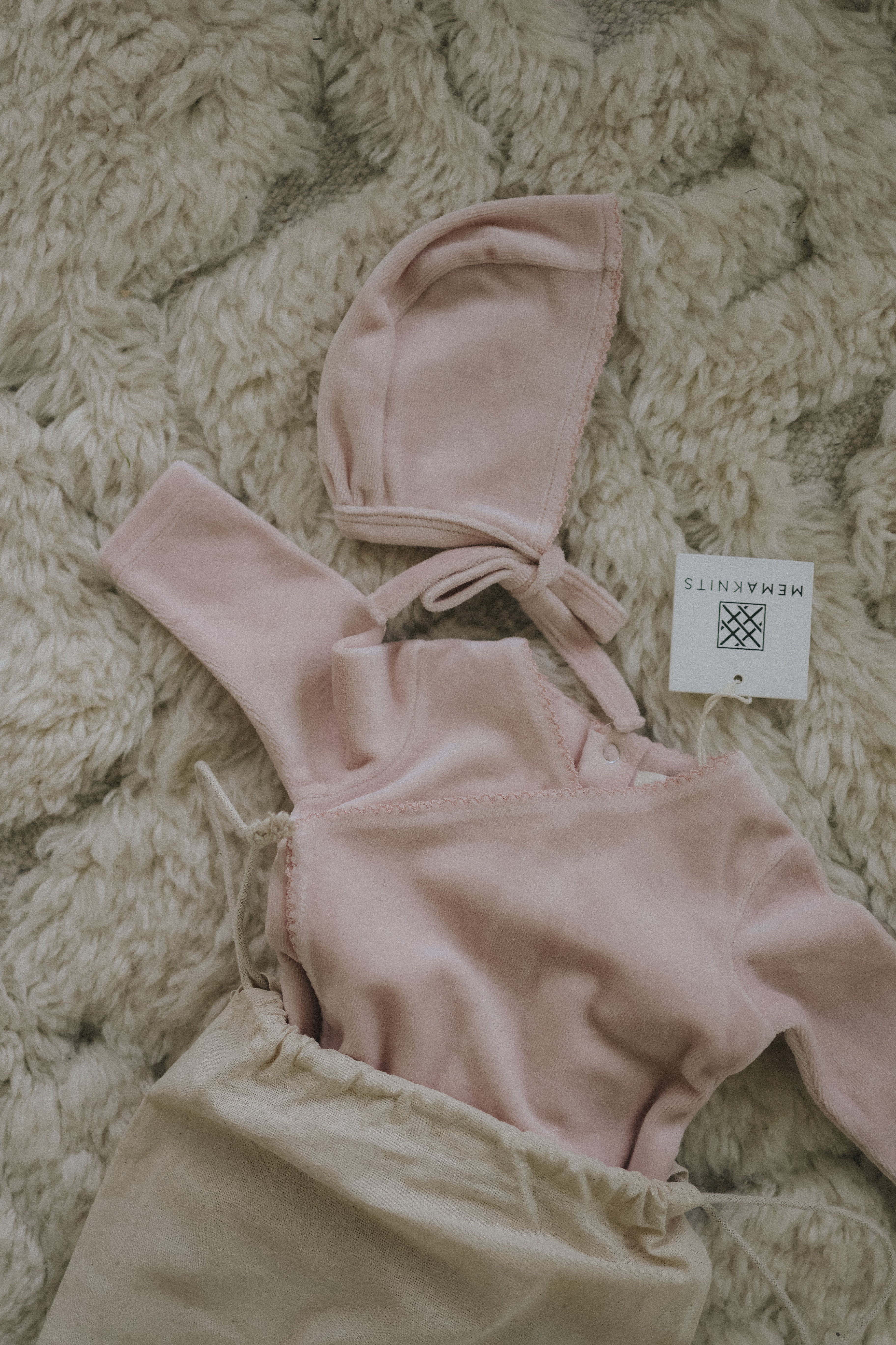 Old Rose Picot Edge Layette Set