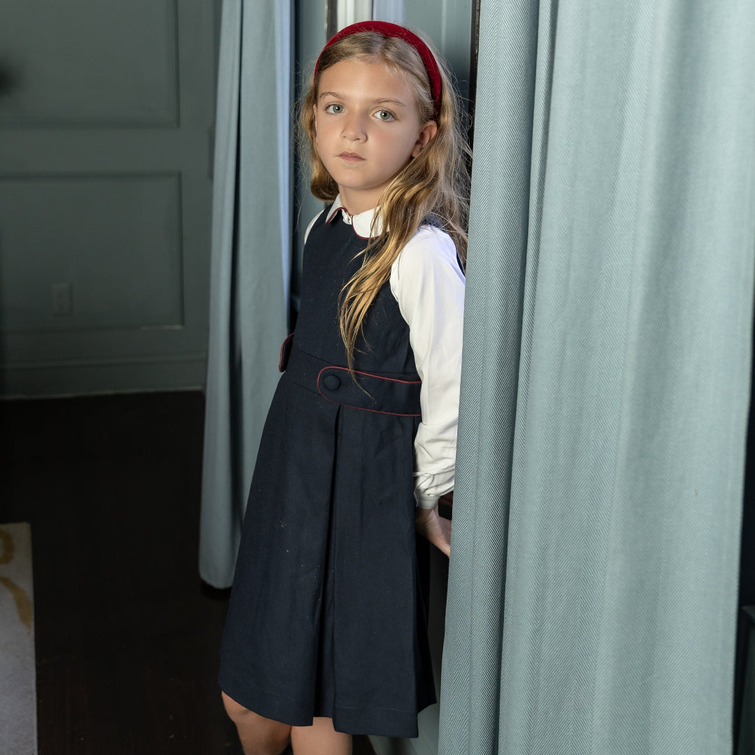 Navy Piped Jumper Set