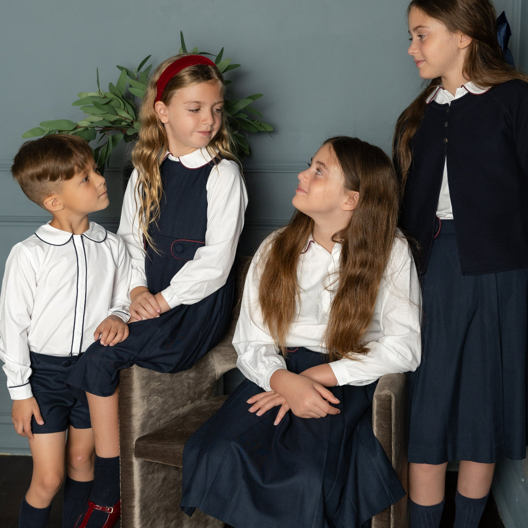 Navy Piped Jumper Set