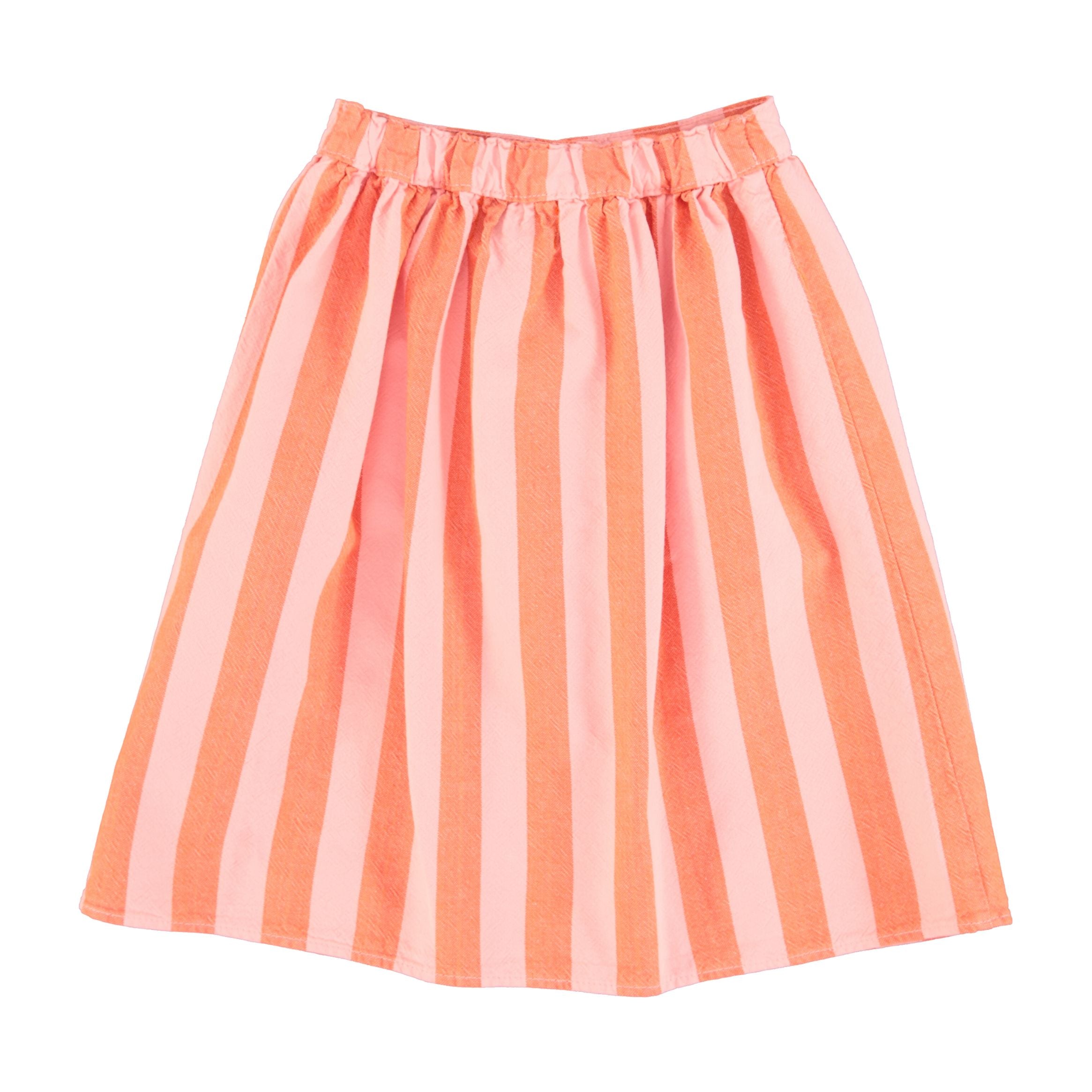 Orange/Pink Stripes Long Skirt w/ Pockets