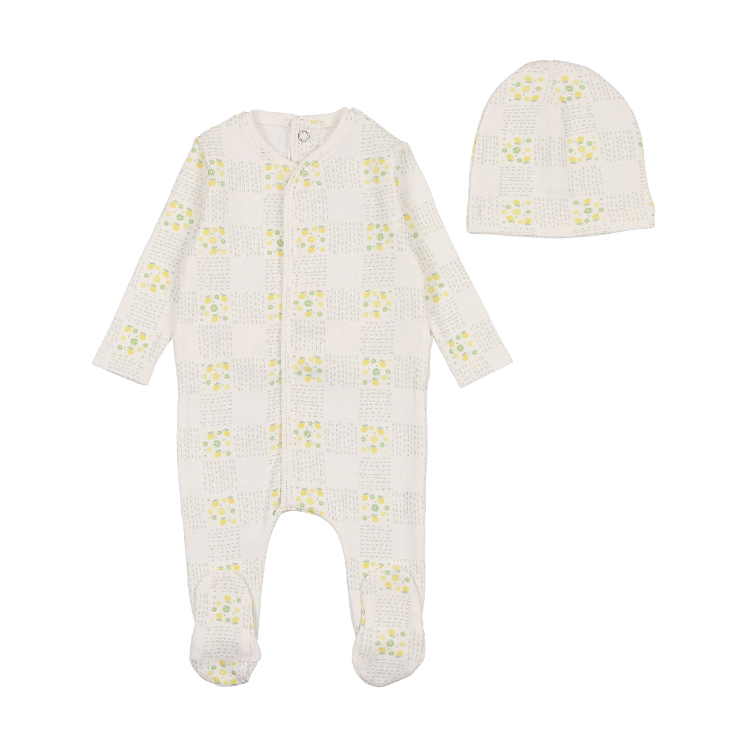 Orchard Plaid Boys Print Footie with Beanie