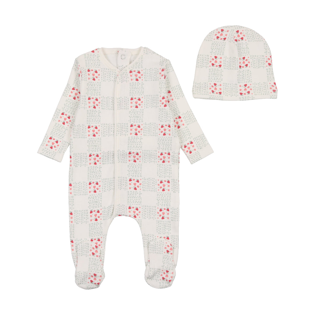 Orchard Plaid Girls Print Footie with Beanie