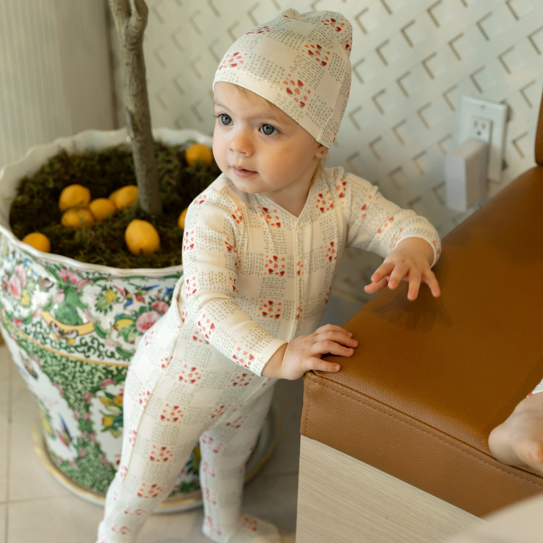 Orchard Plaid Girls Print Footie with Beanie
