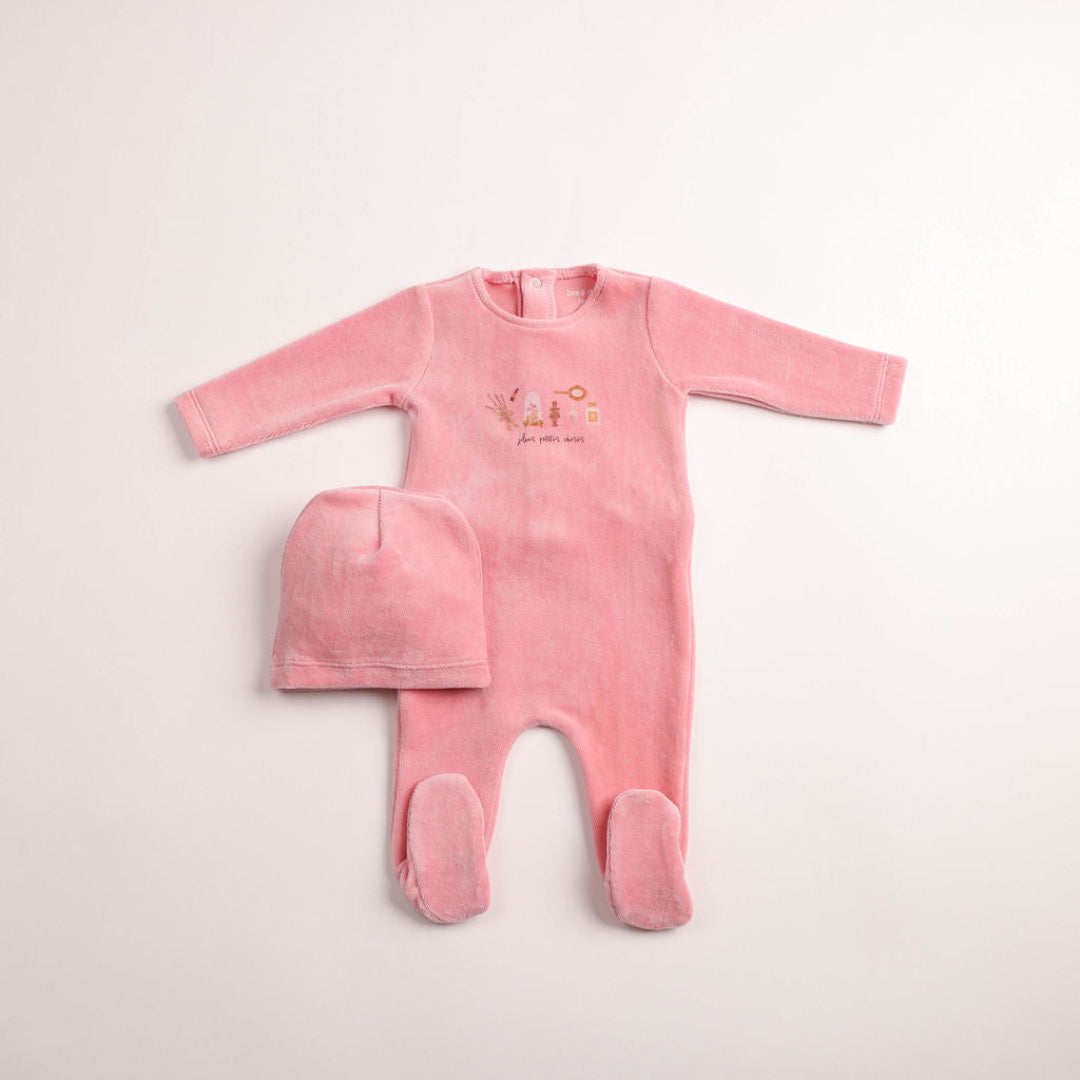 Dark Rose Paraphenalia Velour Footie/Beanie