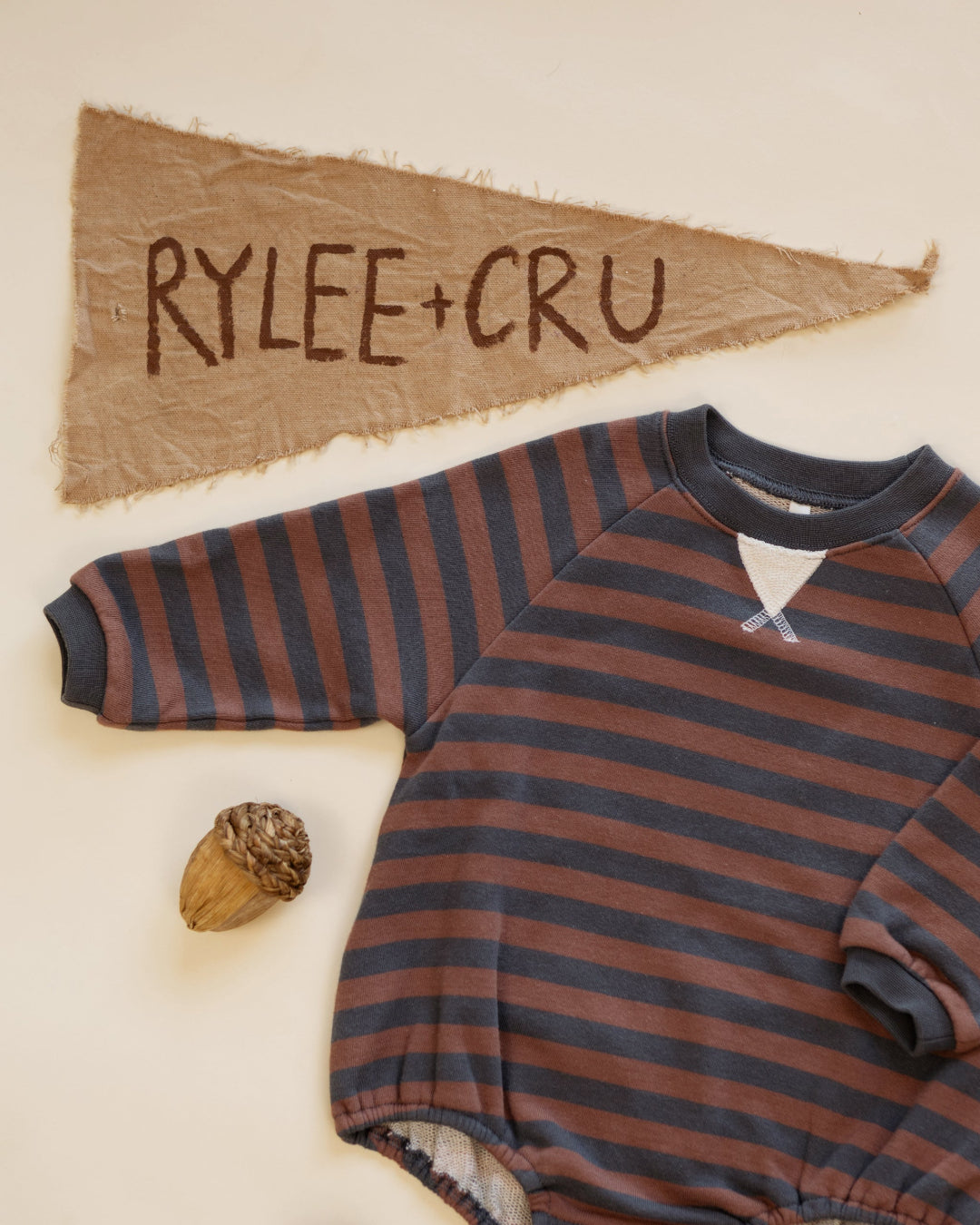 Mulberry Stripe Crew Neck Romper