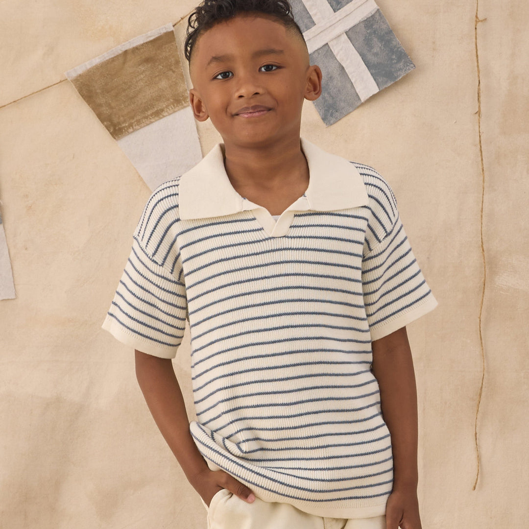 Marine Stripe Chandler Knit Polo