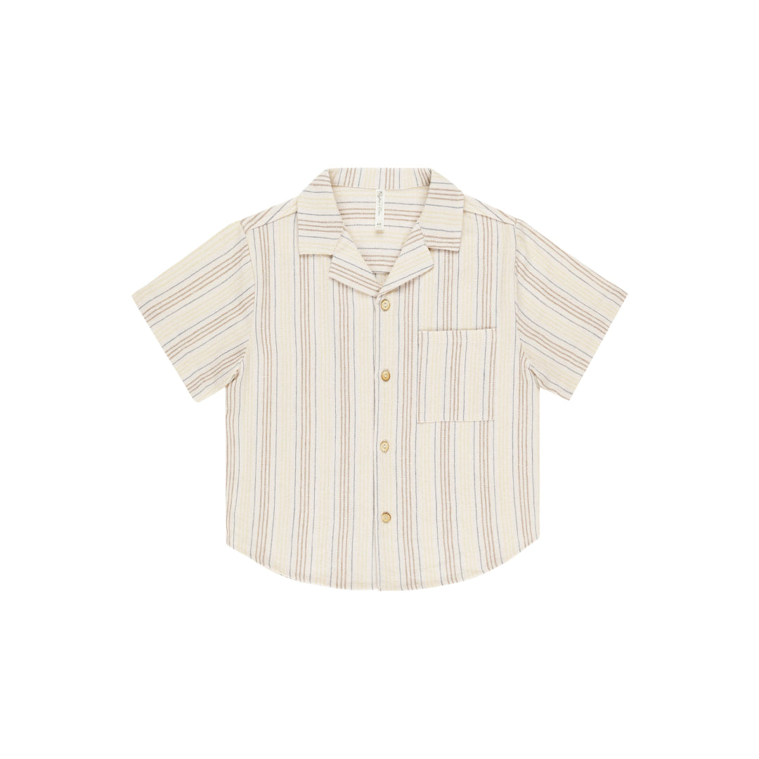 Summer Stripe Lapel Collar Shirt