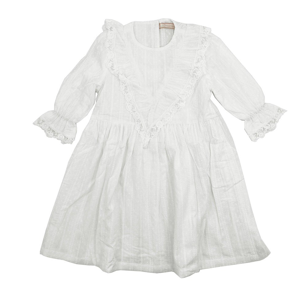 Dreamers White Dress with Lace Ruffles
