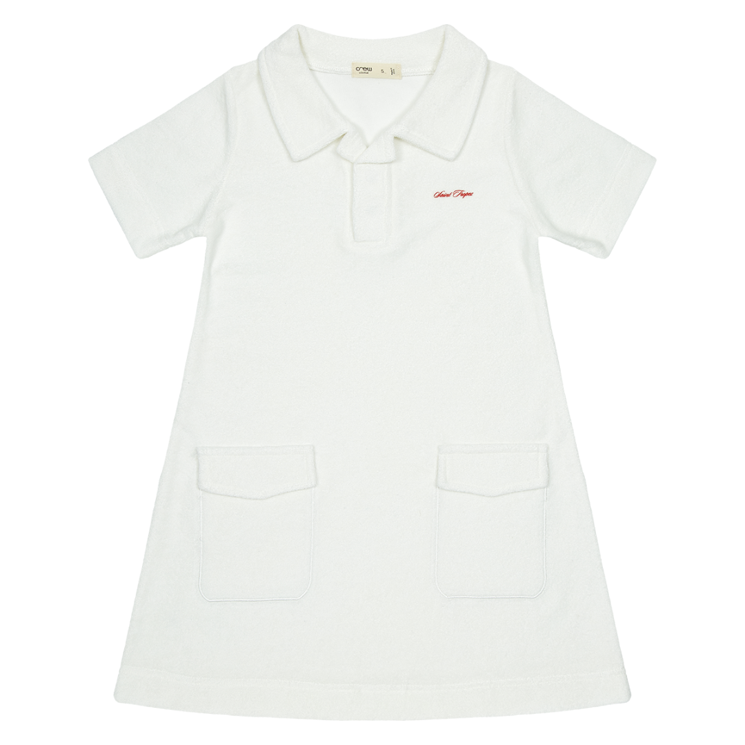 White Nautical Terry Short Dress