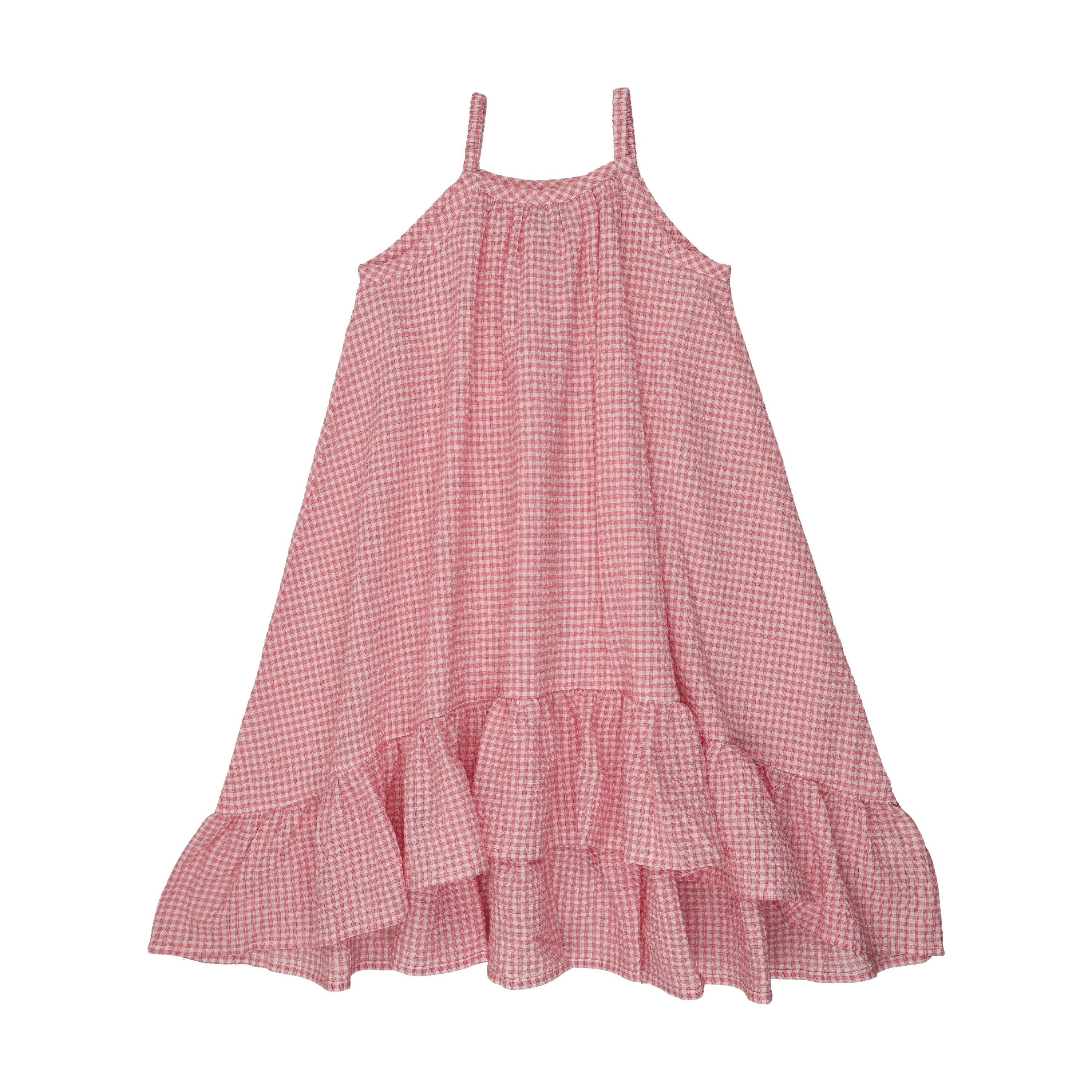 Hot Pink Gingham Maxi High Low Jumper