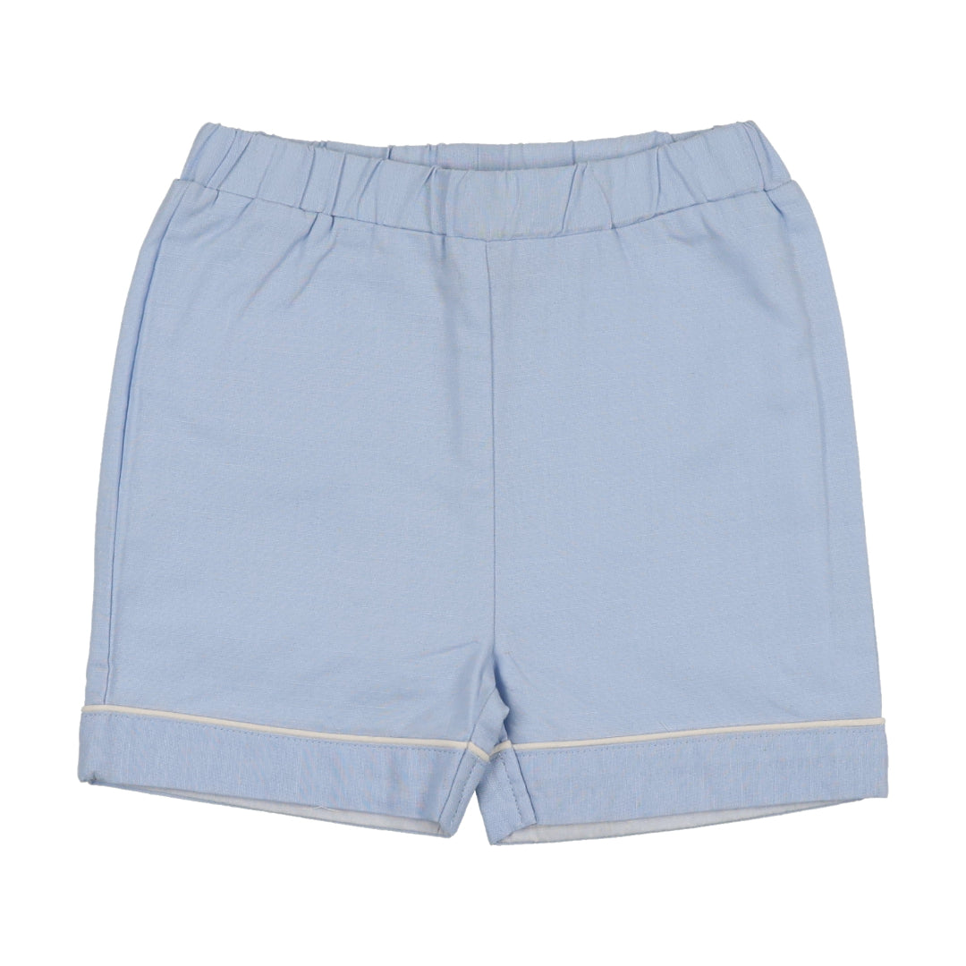 Light Blue/ White Piping Boys Shabbos Shorts
