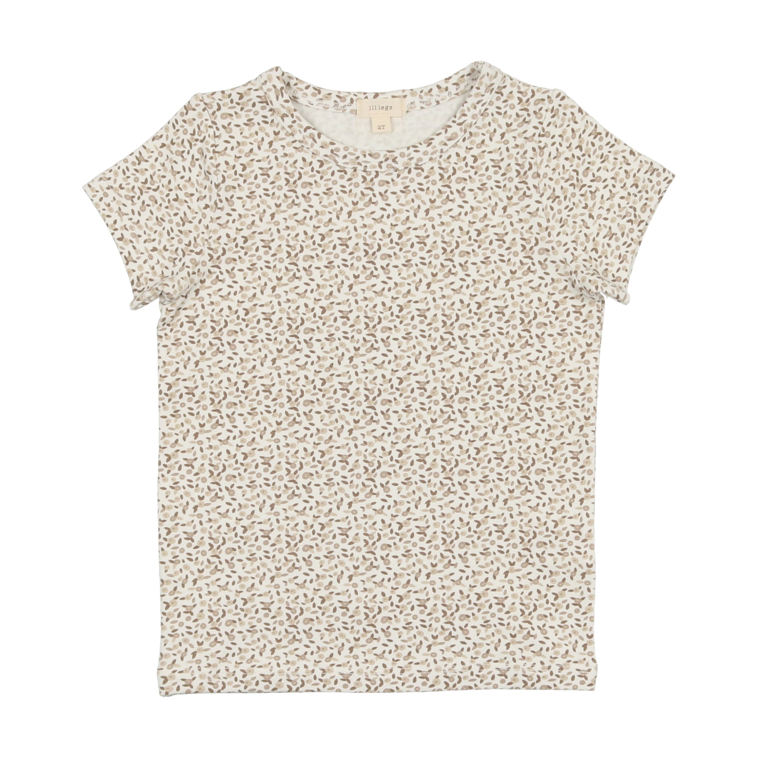 Taupe Floral Short Sleeve T-Shirt