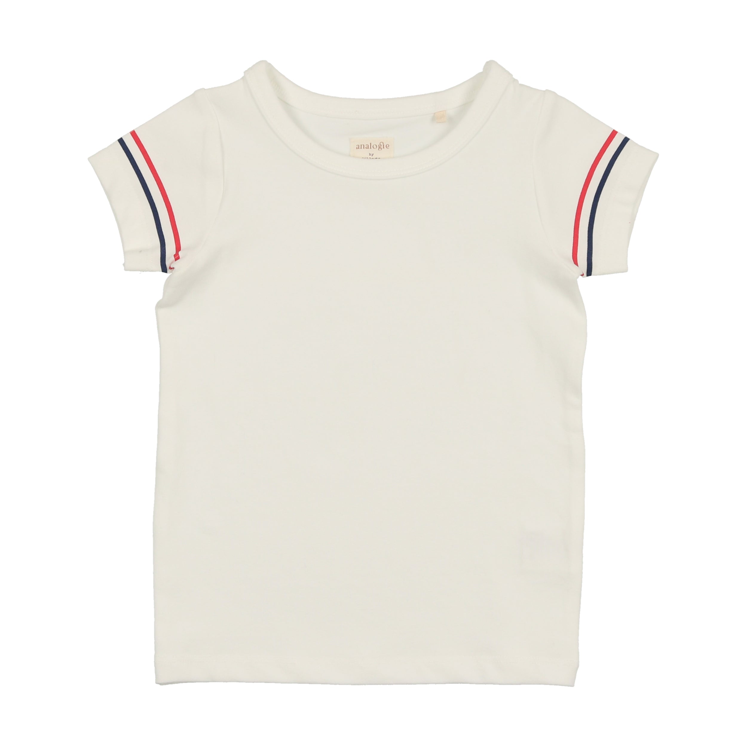 White w/ Stripe Short Sleeve T-Shirt
