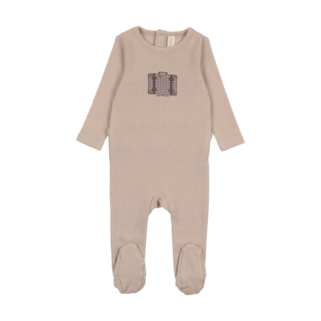 Taupe Suitcase Footie