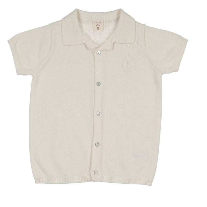 Cream Grandpa Knit Sweater