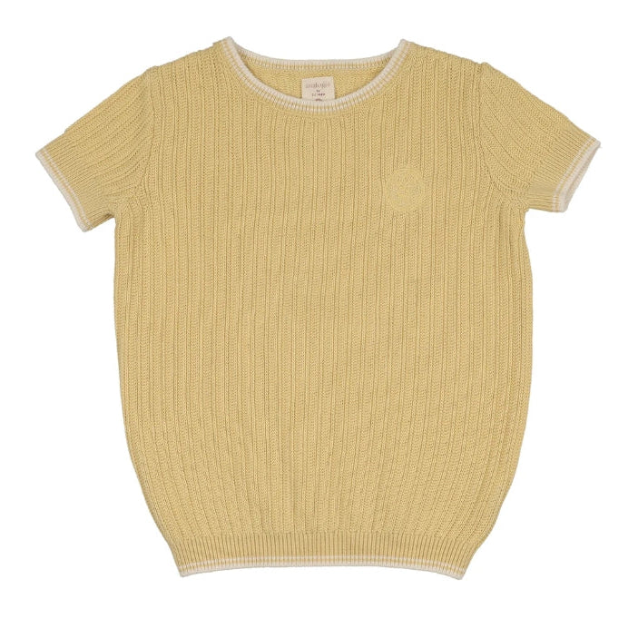 Yellow Knit Crew Neck Sweater