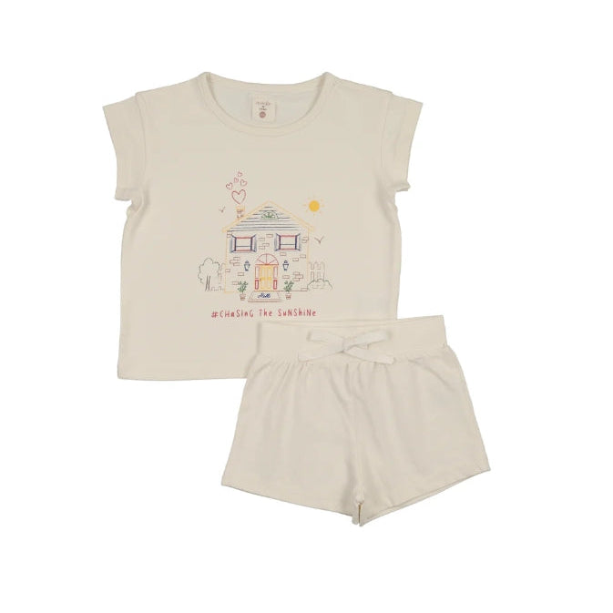 Cream House Marled Set Girls