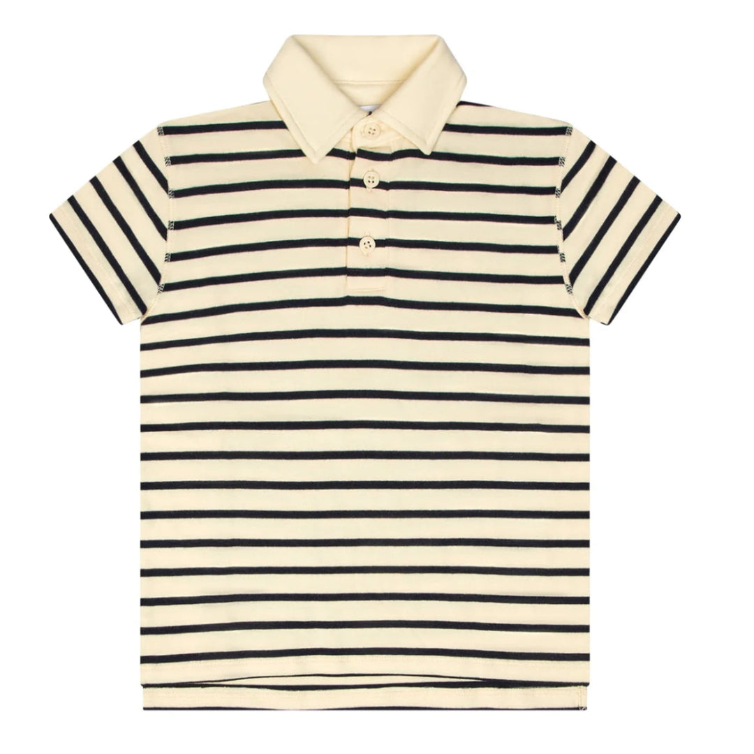 Navy/ Ivory Classic Striped Boy's Polo