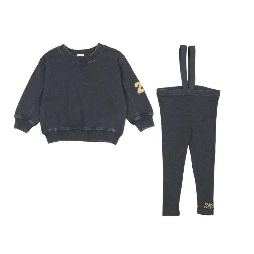Navy Wash Toddler Suspender Set