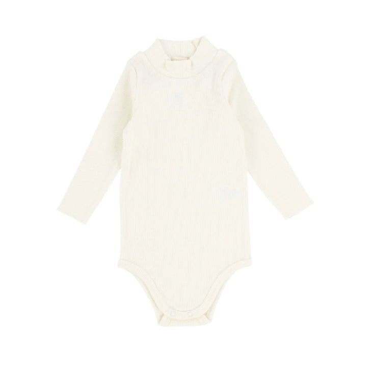 Cream Ribbed Mockneck Onesie