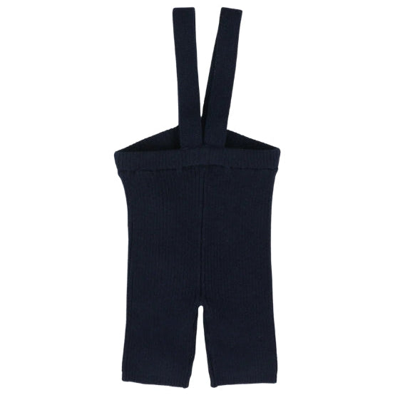 Navy Knit Suspender Shorts