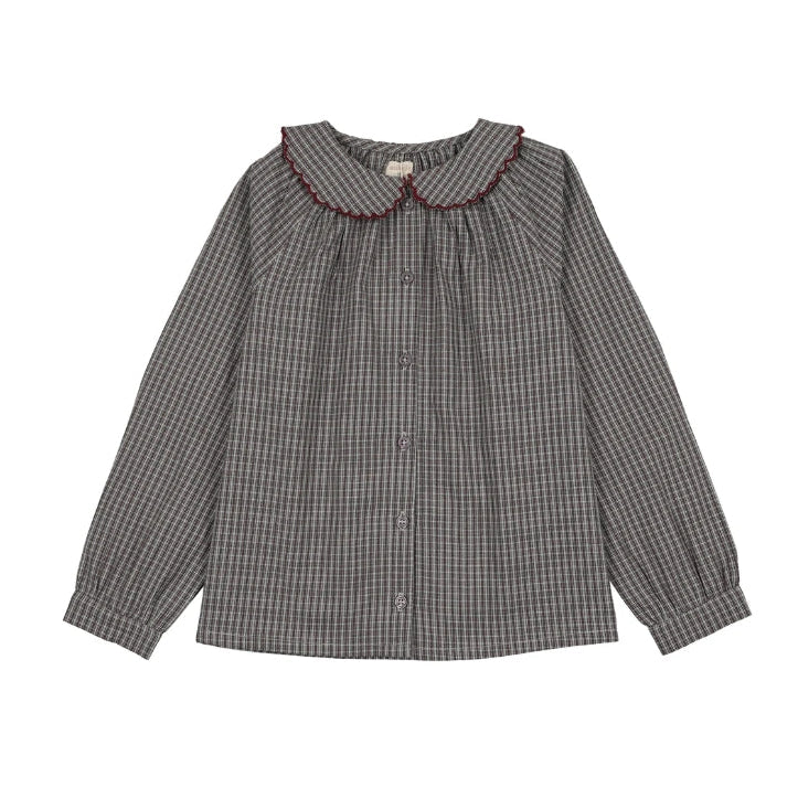 Soft Grey Plaid Edition Girls Shirt