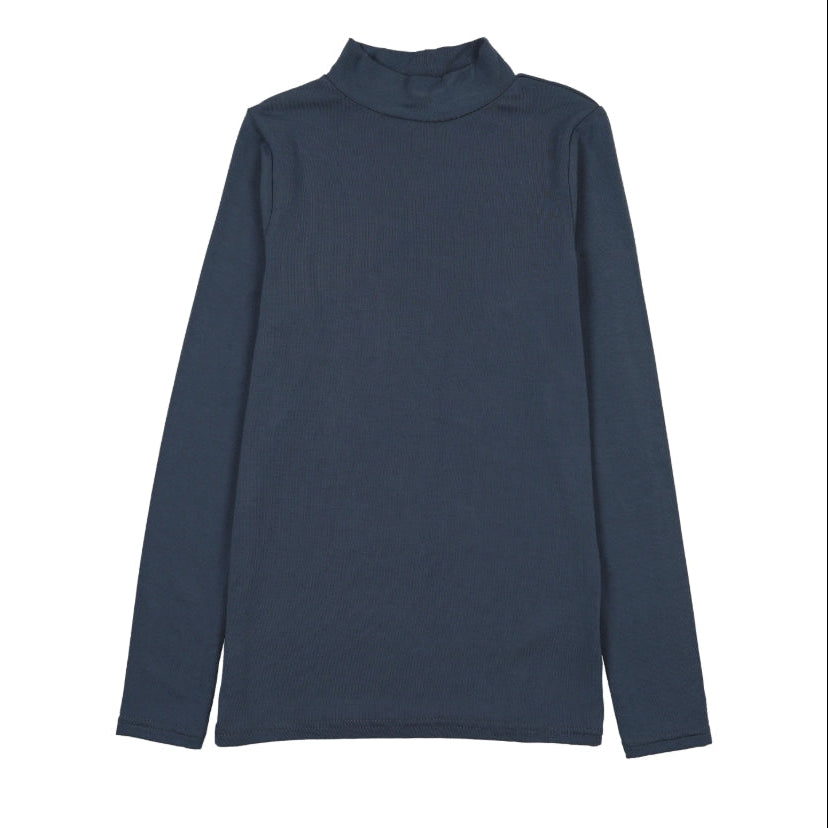 Vintage Blue Bamboo Mockneck L/S Tee