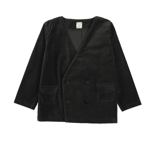 Black Trim Velvet Blazer