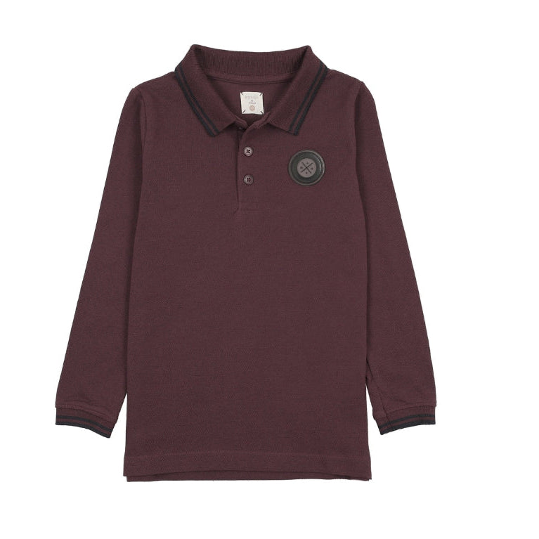 Deep Burgundy Double Stripe Polo