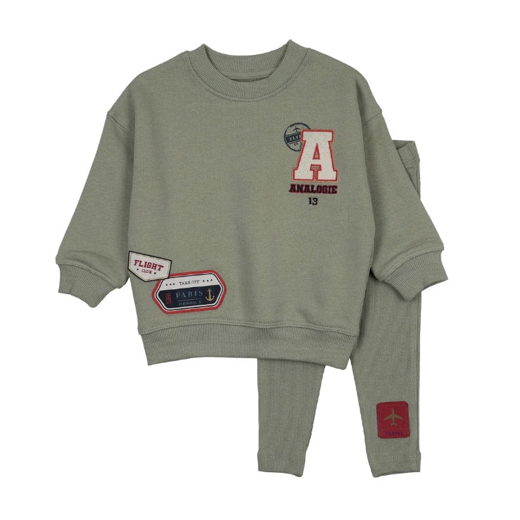 Dried Green Patch Toddler Set