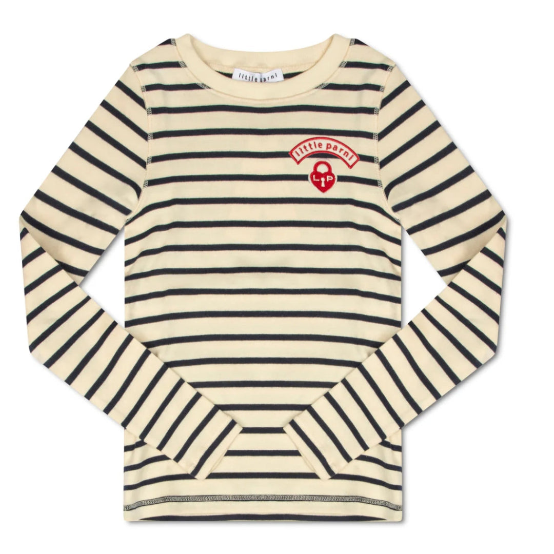 Navy/ Ivory Classic Striped Long Sleeve Tee